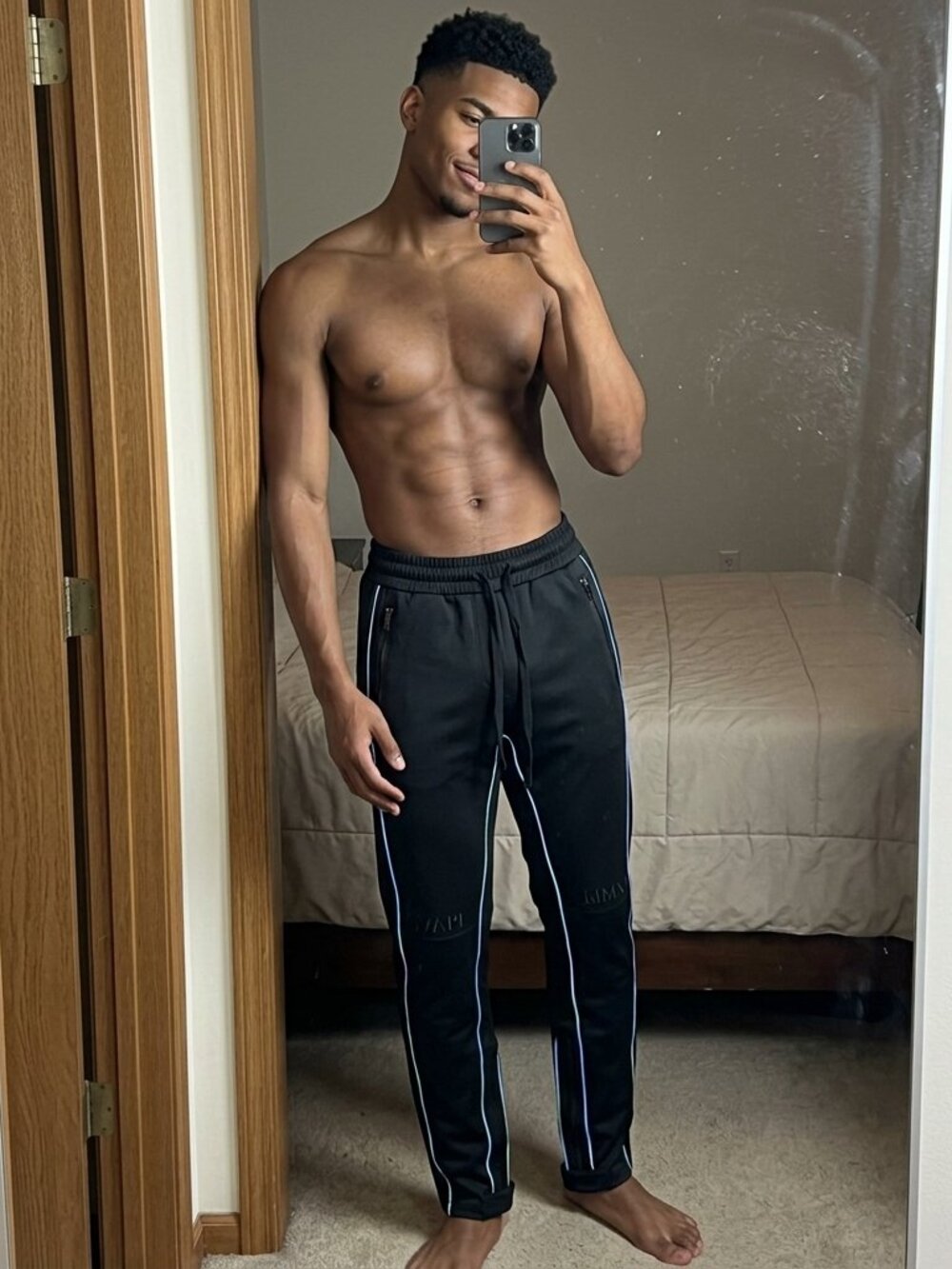 GUAPI Black 1 of 100 Sweatpants Luxury Avant Garde Reflective Men's M